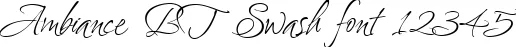 Dynamic Ambiance BT Swash Font Preview https://safirsoft.com