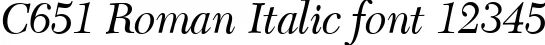 Dynamic C651 Roman Italic Font Preview https://safirsoft.com
