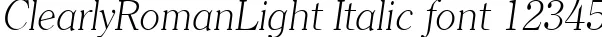 Dynamic ClearlyRomanLight Italic Font Preview https://safirsoft.com