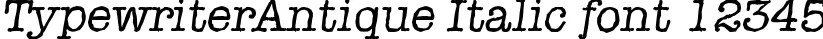 Dynamic TypewriterAntique Italic Font Preview https://safirsoft.com