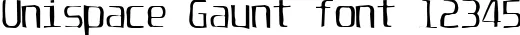 Dynamic Unispace Gaunt Font Preview https://safirsoft.com