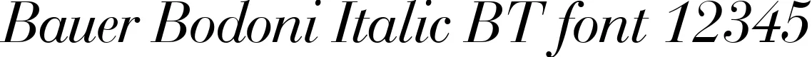 Dynamic Bauer Bodoni Italic BT Font Preview https://safirsoft.com