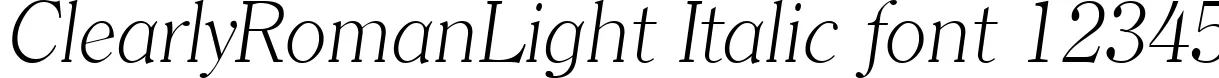 Dynamic ClearlyRomanLight Italic Font Preview https://safirsoft.com