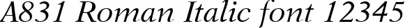 Dynamic A831 Roman Italic Font Preview https://safirsoft.com