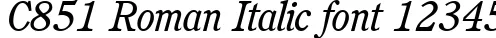 Dynamic C851 Roman Italic Font Preview https://safirsoft.com