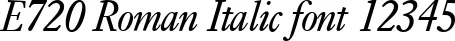 Dynamic E720 Roman Italic Font Preview https://safirsoft.com