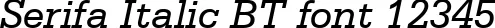 Dynamic Serifa Italic BT Font Preview https://safirsoft.com
