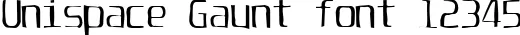 Dynamic Unispace Gaunt Font Preview https://safirsoft.com